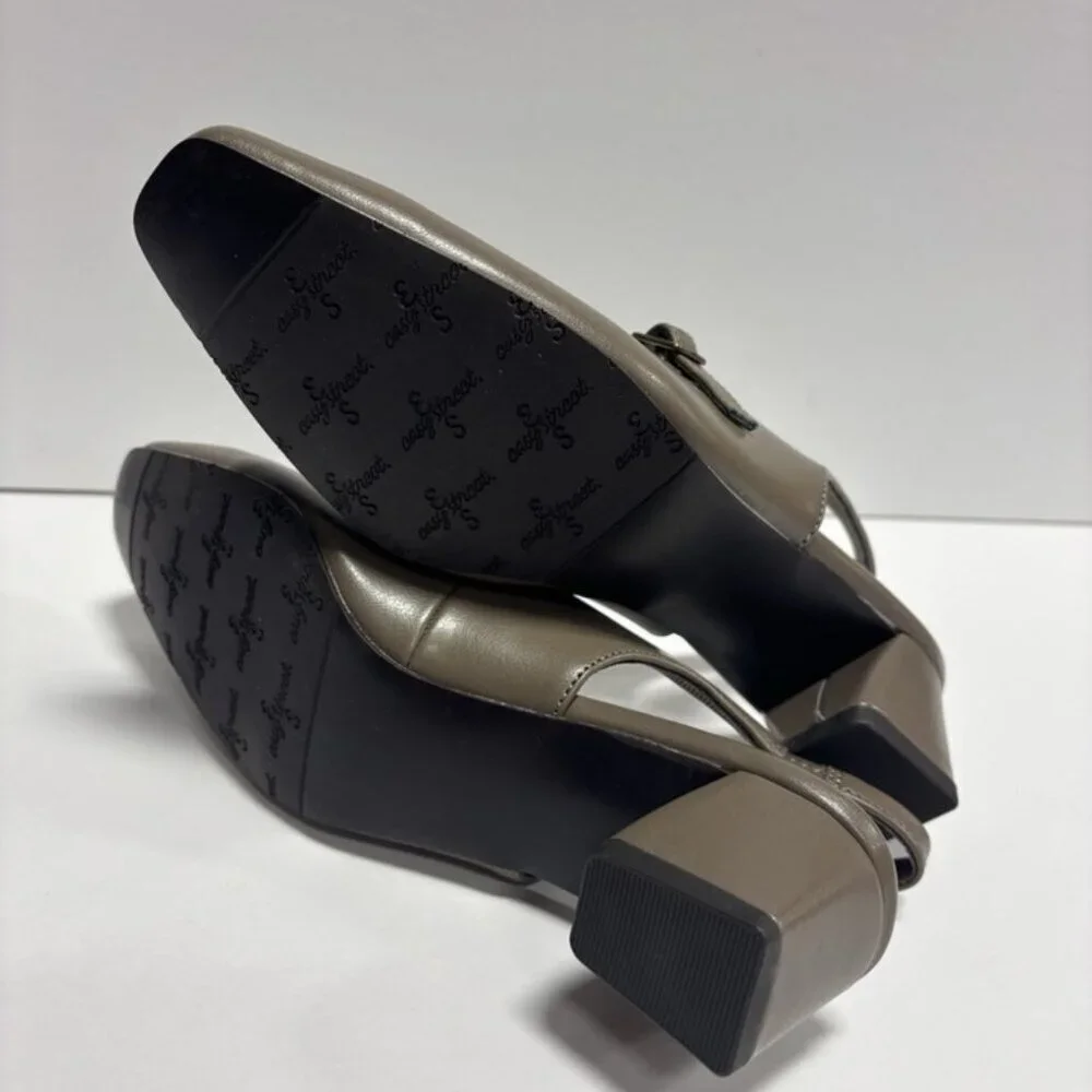 Easy Street Women’s Cameo Slingback Pumps Taupe, Size 6.5 M